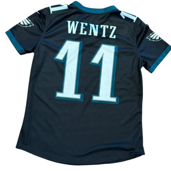 NFL Kids Size Small Black Philadelphia Eagles #11 Wentz Football Jersey - Picture 2 of 5
